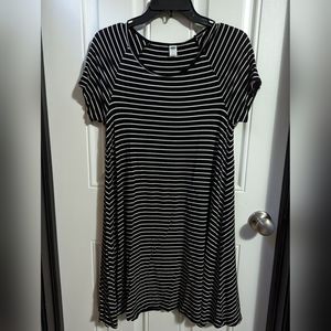 Black and white striped T shirt mini dress size small